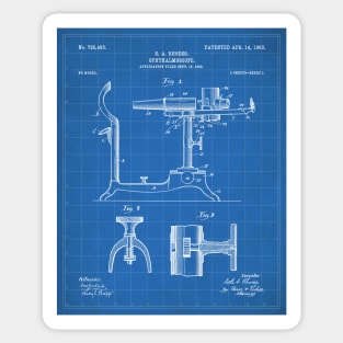 Ophthalmoscope Patent - Optometrist Eye Doctor Office Art - Blueprint Sticker